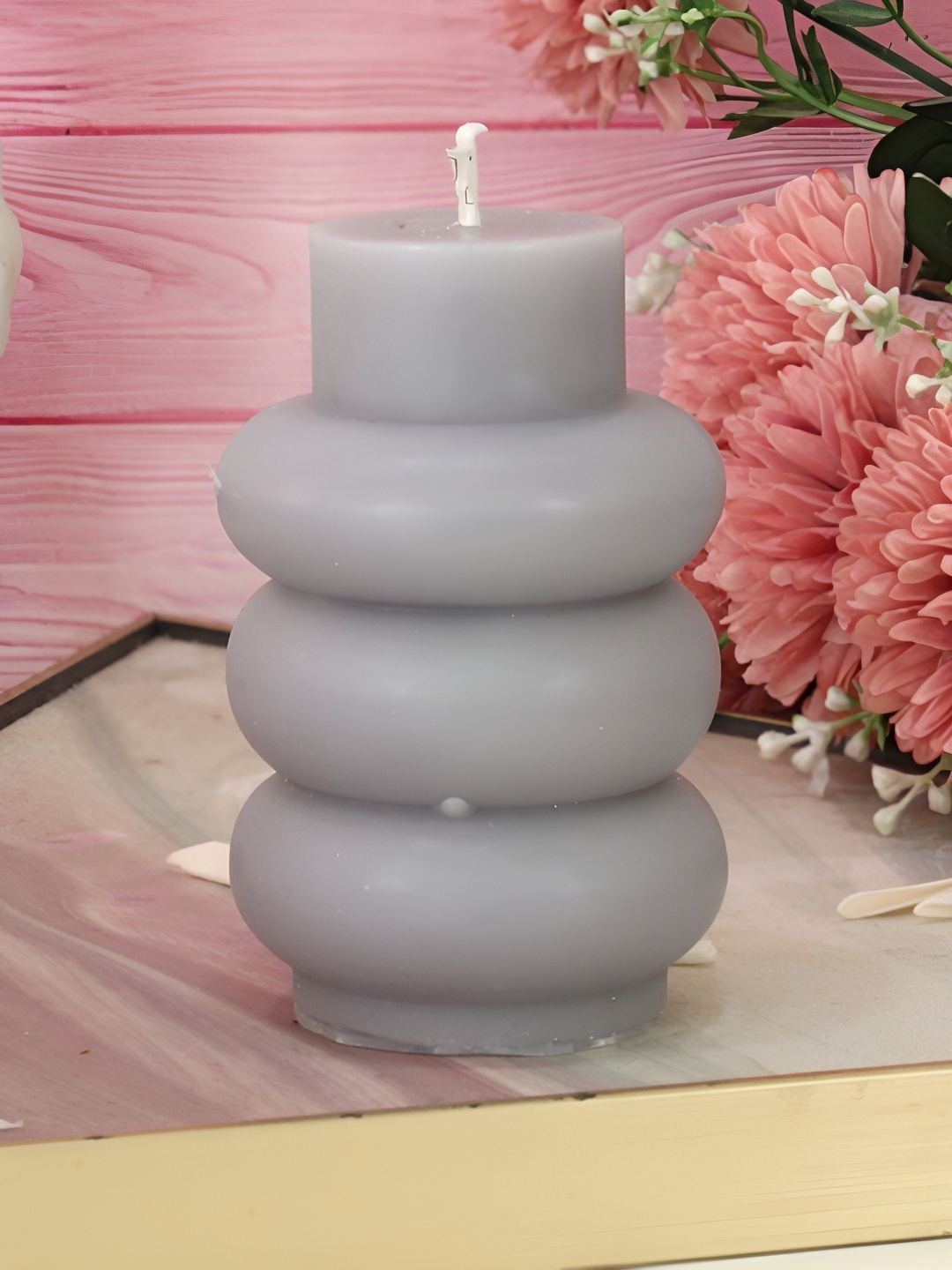 

TIED RIBBONS Grey Berries Scented 48 Hours Burn Time Pillar Candle