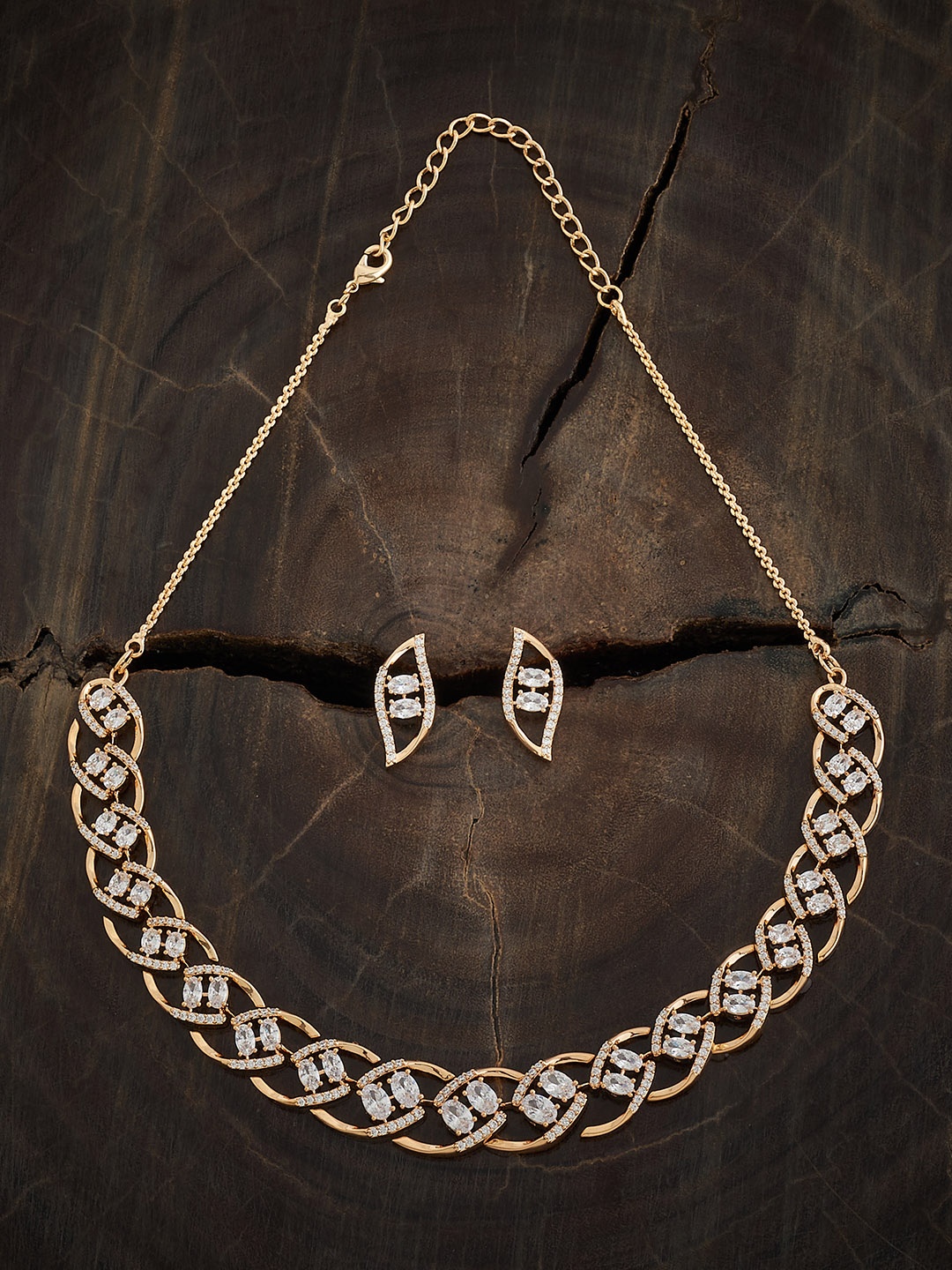 

Kushal's Fashion Jewellery Women Gold-Plated CZ-Studded Jewellery Set