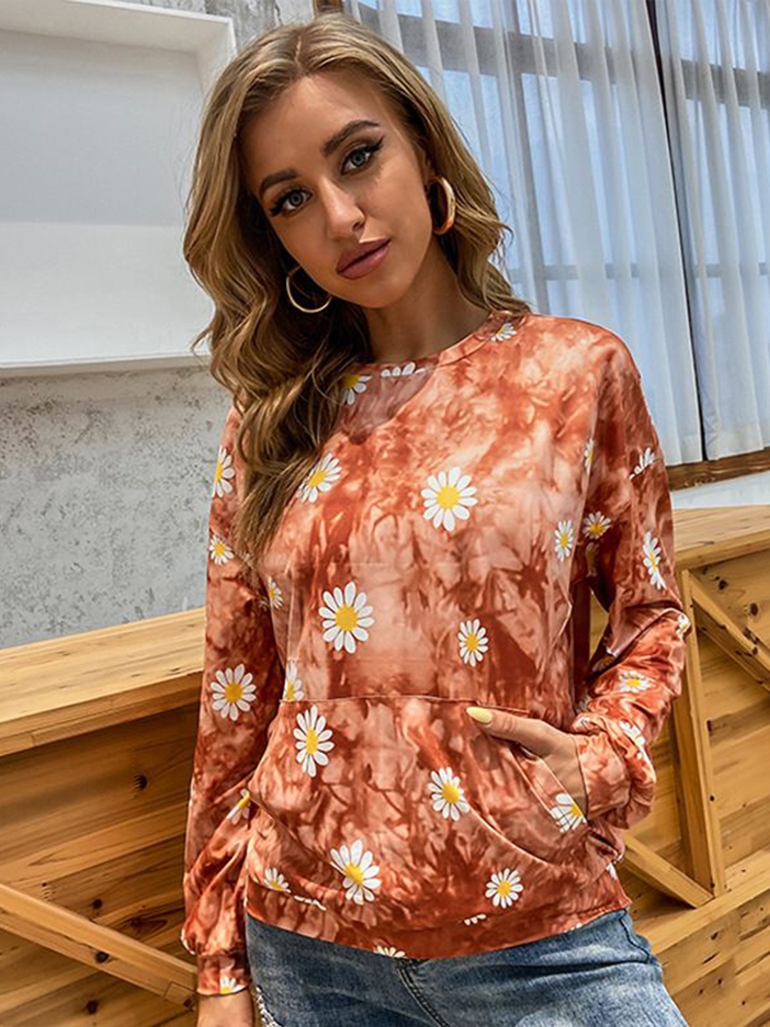 

StyleCast Women Floral Print Round Neck Top, Multi