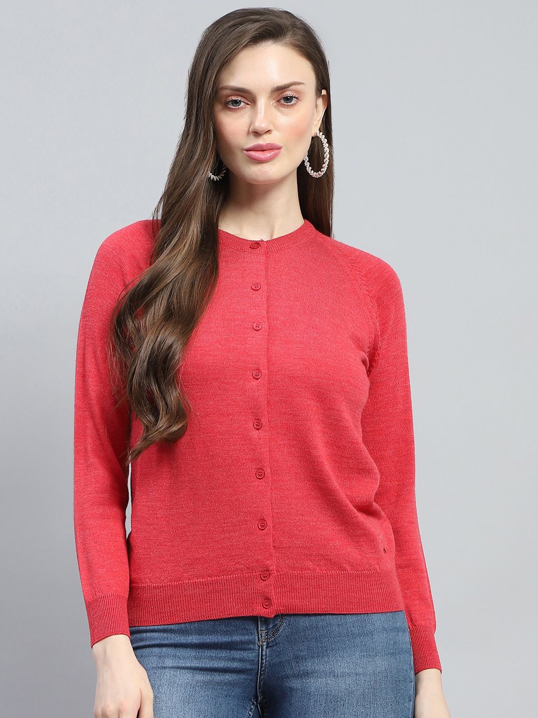 

Monte Carlo Women Woollen Cardigan Sweaters, Red