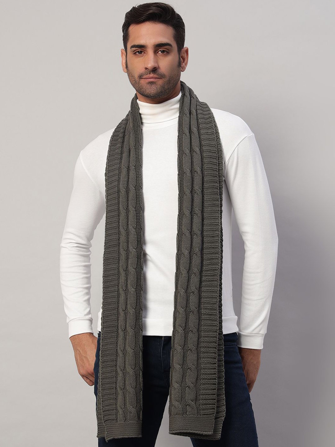 

HANDICRAFT PALACE Men Merino Wool Mufflers, Grey