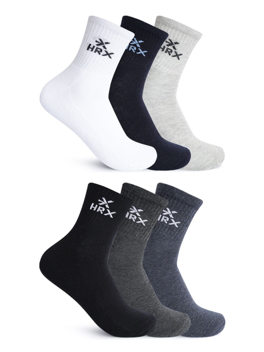

HRX by Hrithik Roshan Pack Of 6 Ankle-Length Socks, White