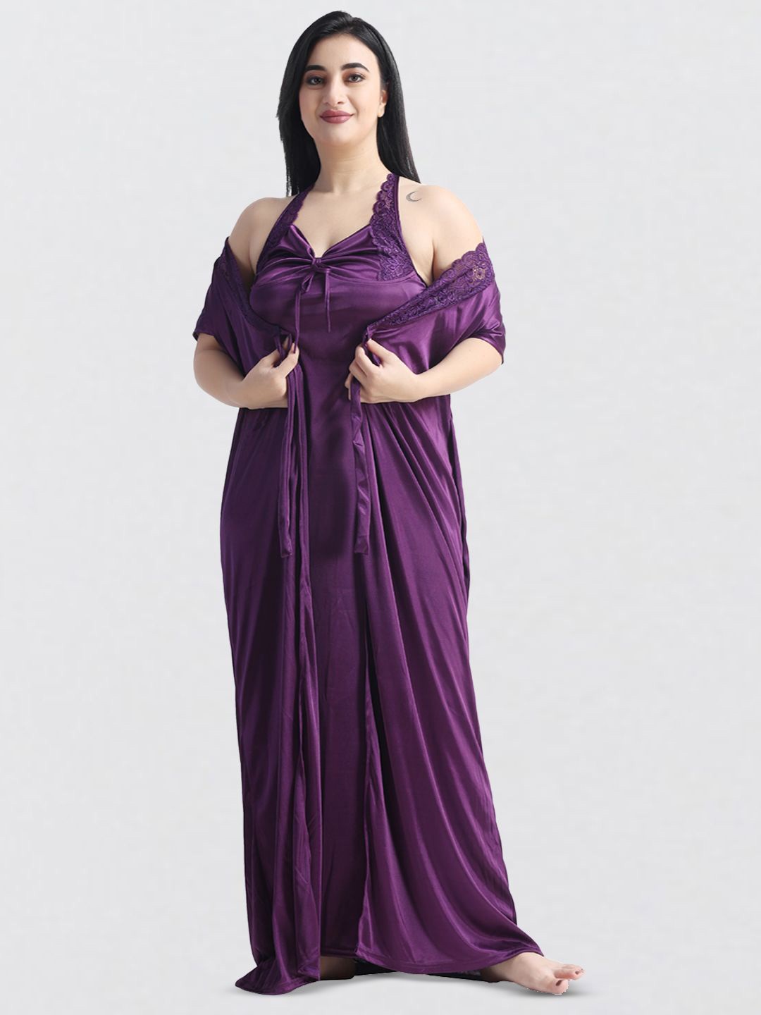

NIGHT KEYS Maxi Nightdress, Purple