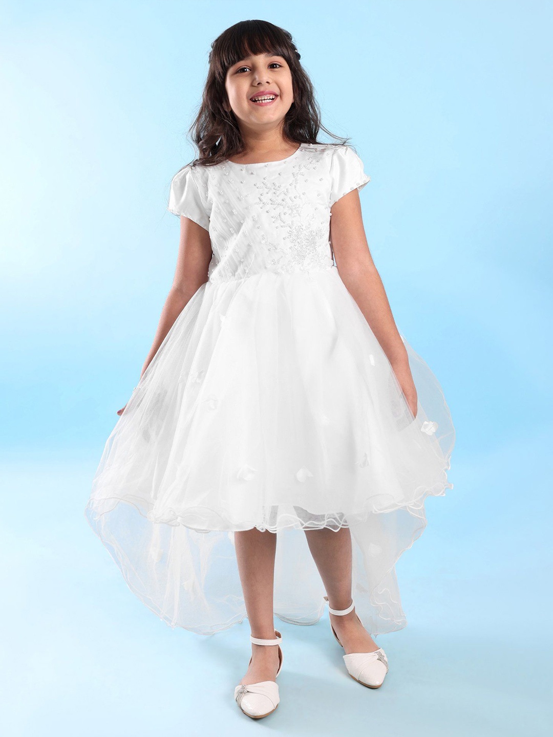 

Mark & Mia Girls Fit & Flare Floral Embroidery Dress, White