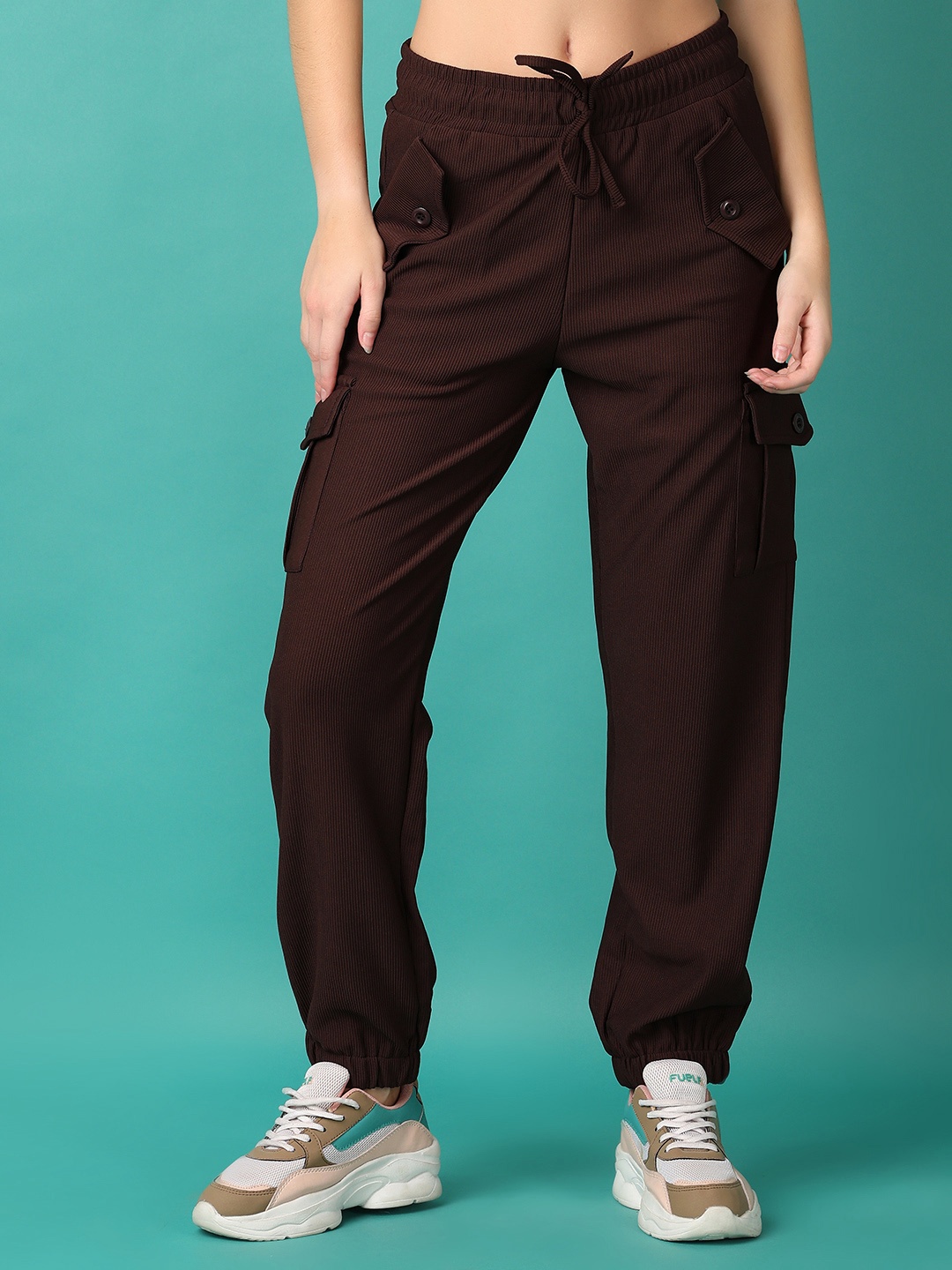 

V-Mart Women Chinos Trousers, Brown