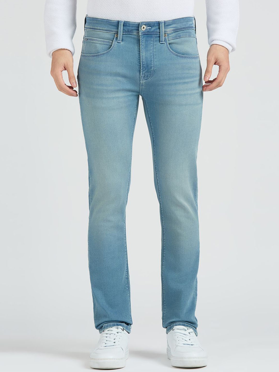 

Pepe Jeans Men Vapour Slim Fit Light Fade Cotton Jeans, Blue