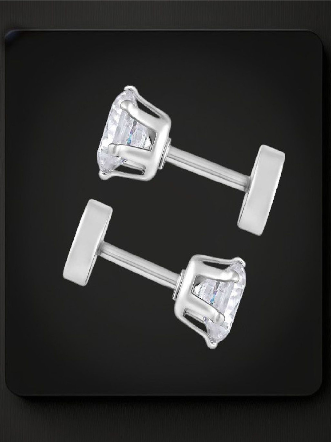 

RUHI COLLECTION Circular Studs Earrings, Silver