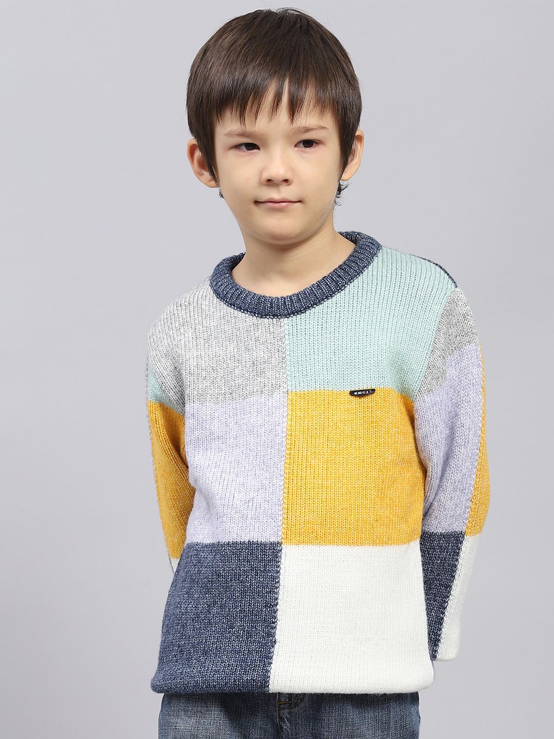 

Monte Carlo Boys Colourblocked Woollen Pullover Sweaters, Yellow