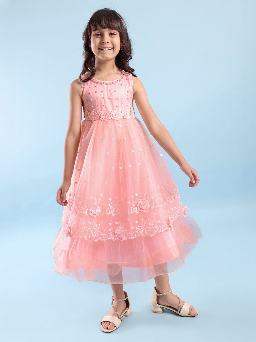 

Mark & Mia Girls Embellished Fit & Flare Midi Dress, Pink