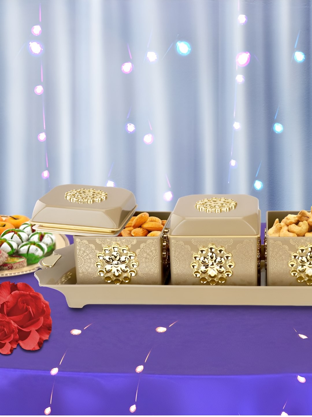 

Nayasa Florentine Set Of 4 Plastic Dry Fruit Containers, Brown