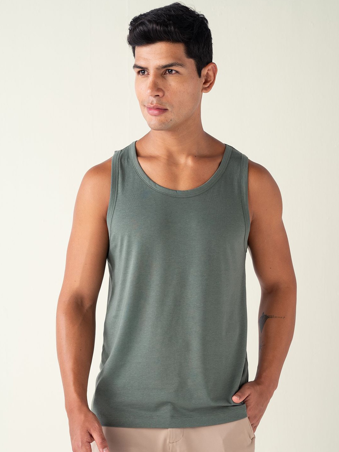 

DAMENSCH Neo Cool Men's 100% Combed Cotton Tank Tops, Green
