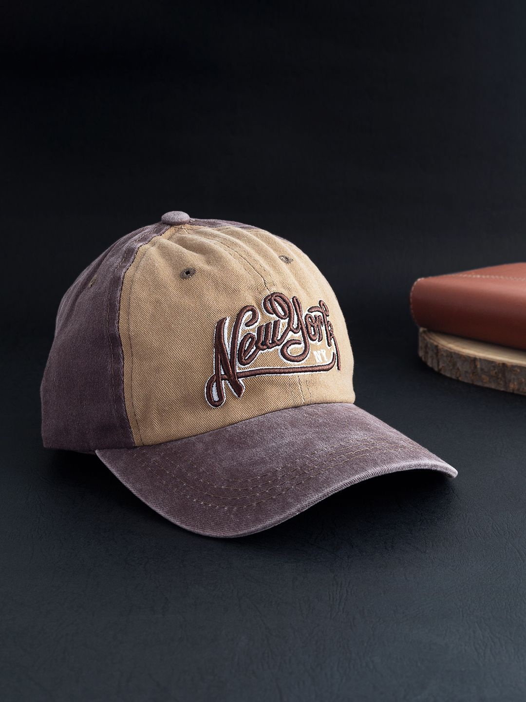 

Golden Peacock Unisex Cotton Embroidered Baseball Cap, Brown