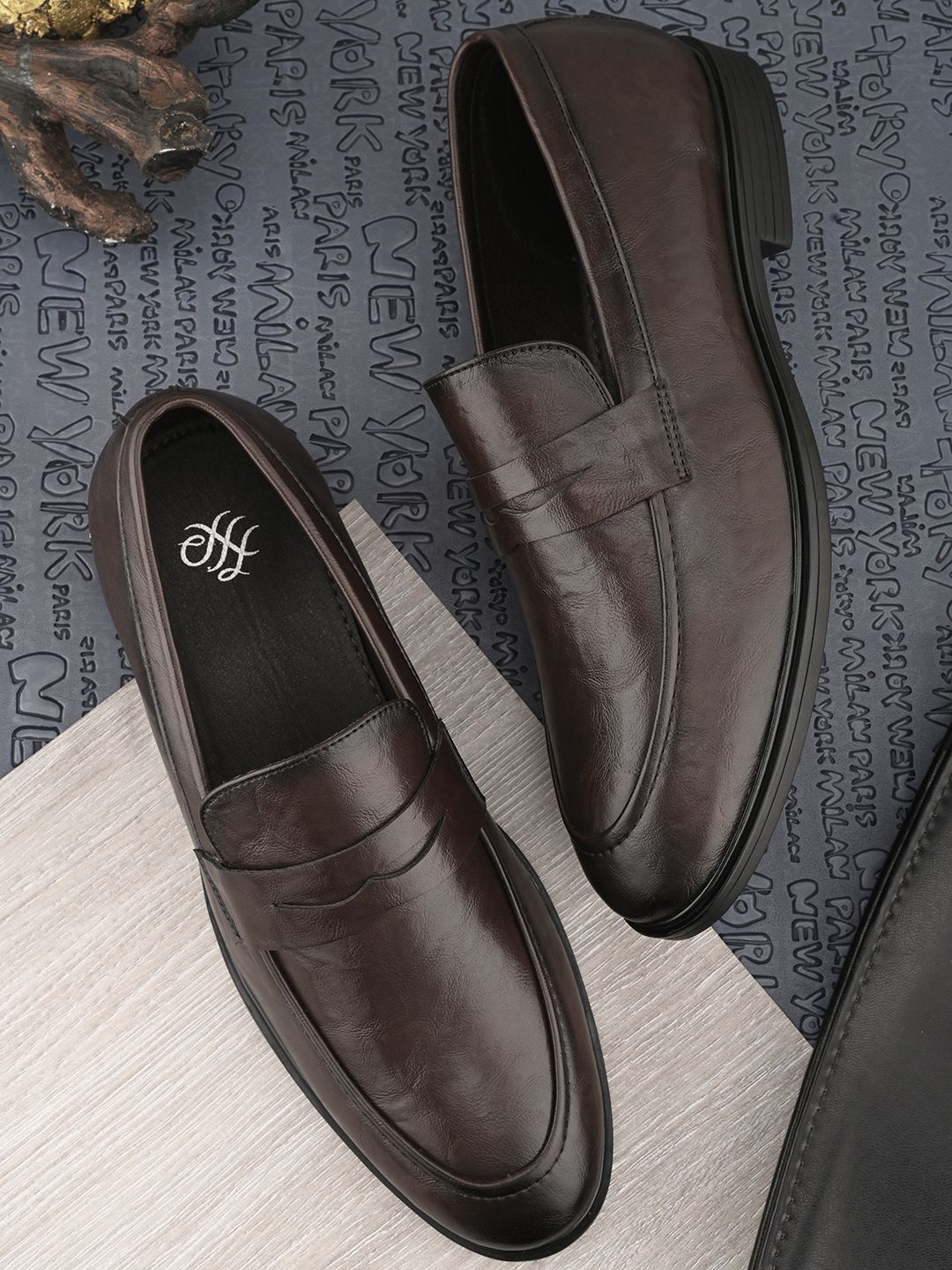 

House of Pataudi Men Formal Slip On Loafers, Brown