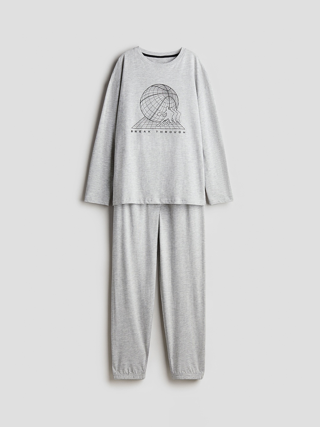 

H&M Boys Cotton Jersey Pyjamas, Grey