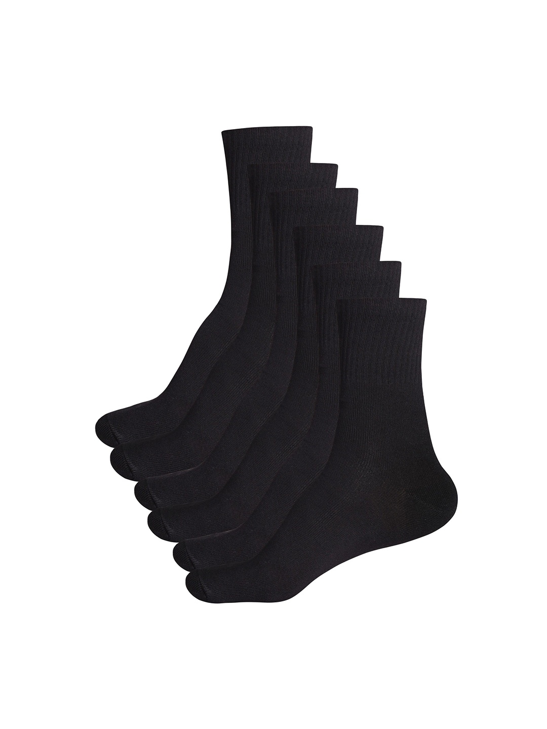 

WYSE Men Pack Of 3 Calf-Length Socks, Black