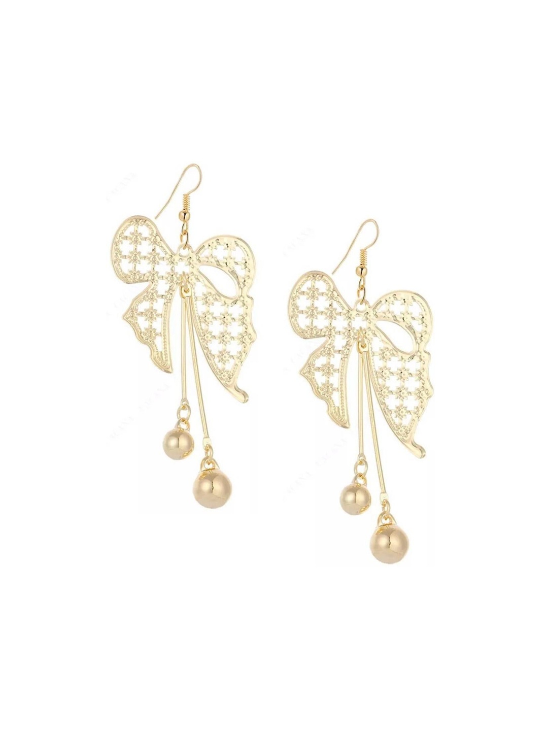 

MYKI Gold-Plated Stainless Steel Staggering & Stylish Drop Earrings