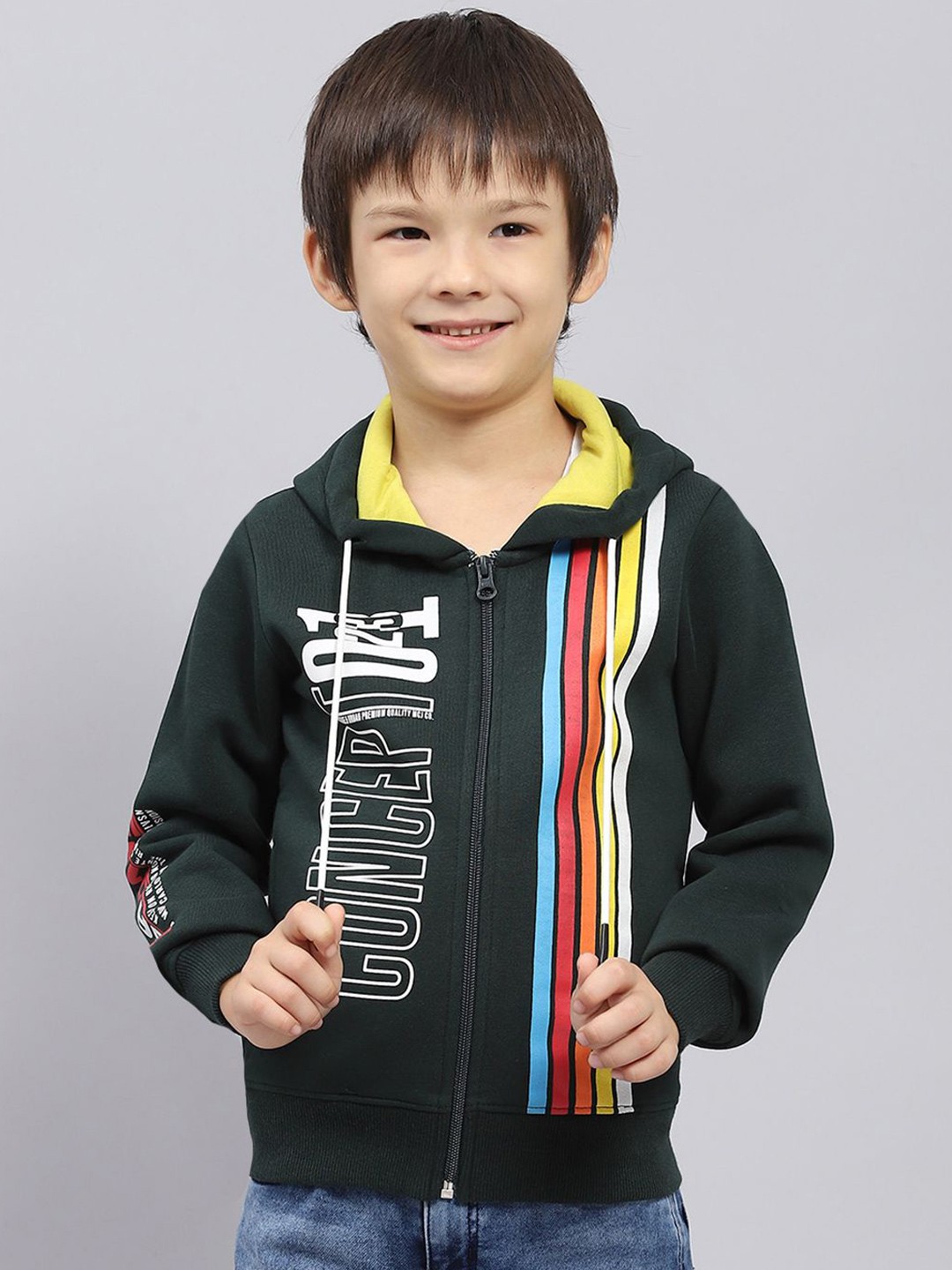 

Monte Carlo Boys Printed Hooded Long Sleeve Sweatshirt, Green