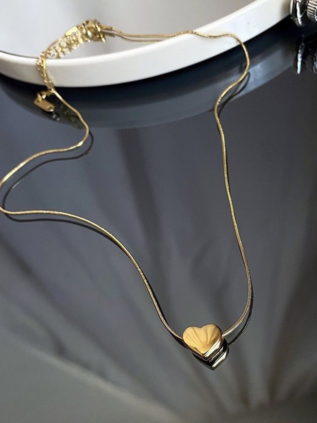 

MYKI Gold-Plated Stainless Steel Heart Shaped Pendant With Chain