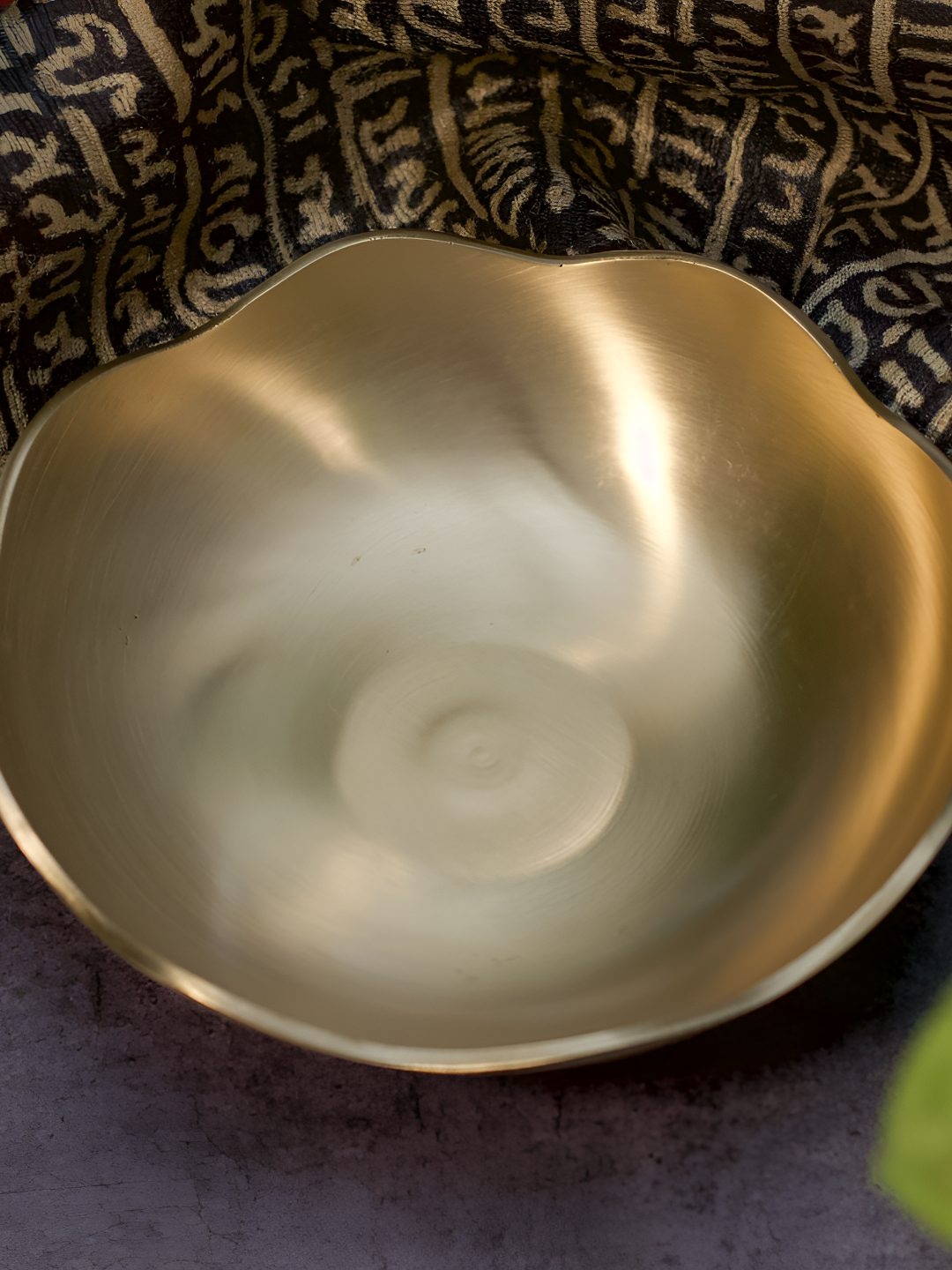 

Ambi Home Gold-Toned Dishwasher Safe Pure Kansa Floral Dessert Bowl