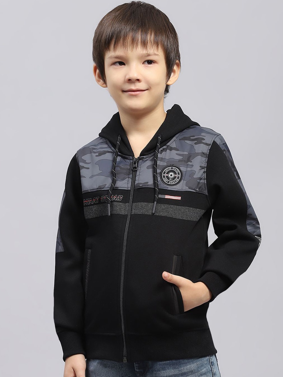 

Monte Carlo Boys Printed Hooded Sweatshirt, Black