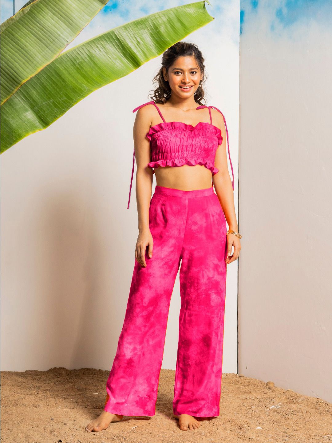 

EROTISSCH Printed Top With Trouser, Pink