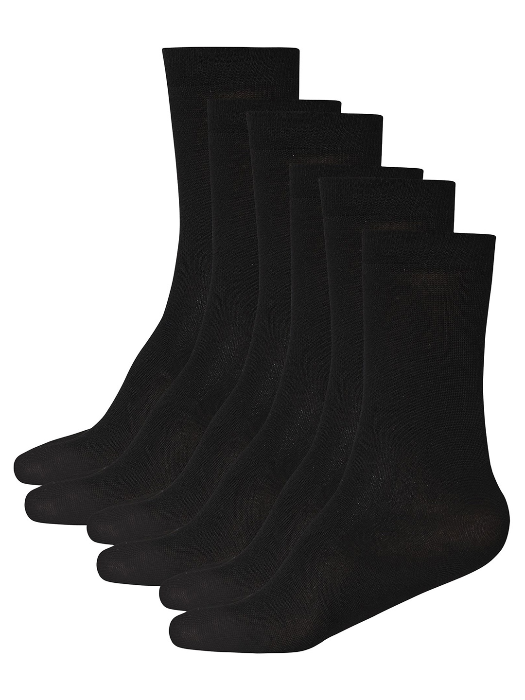 

WYSE Kids Pack Of 3 Kids -Unisex Cotton Calf-Length Socks, Black