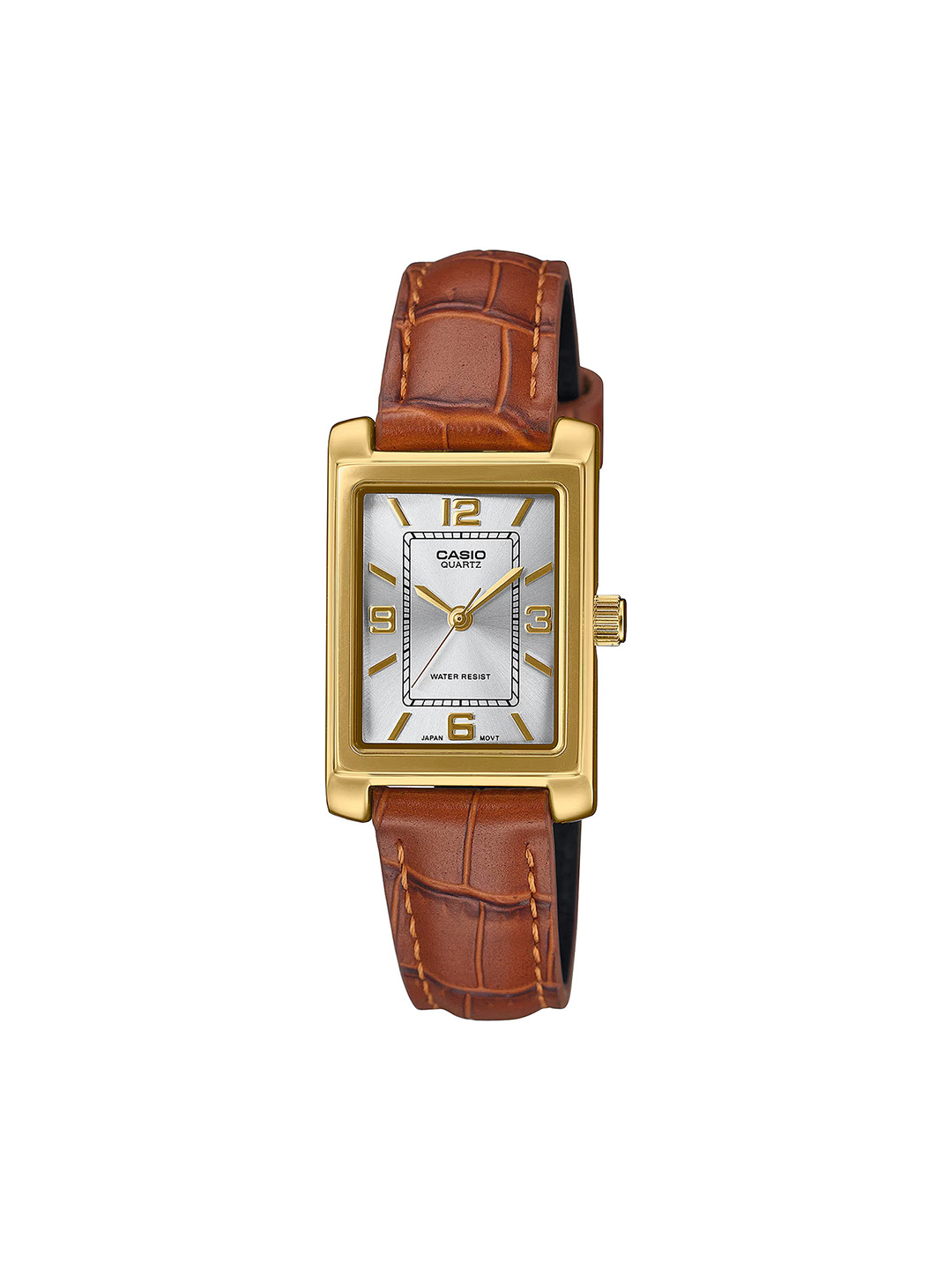 

CASIO Women Dial & Leather Cuff Straps Analogue Watch A2358, Brown