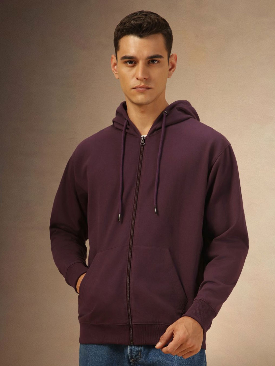 

Dennis Lingo Men Regular Fit Cotton Hooded Sweatshirt, Purple