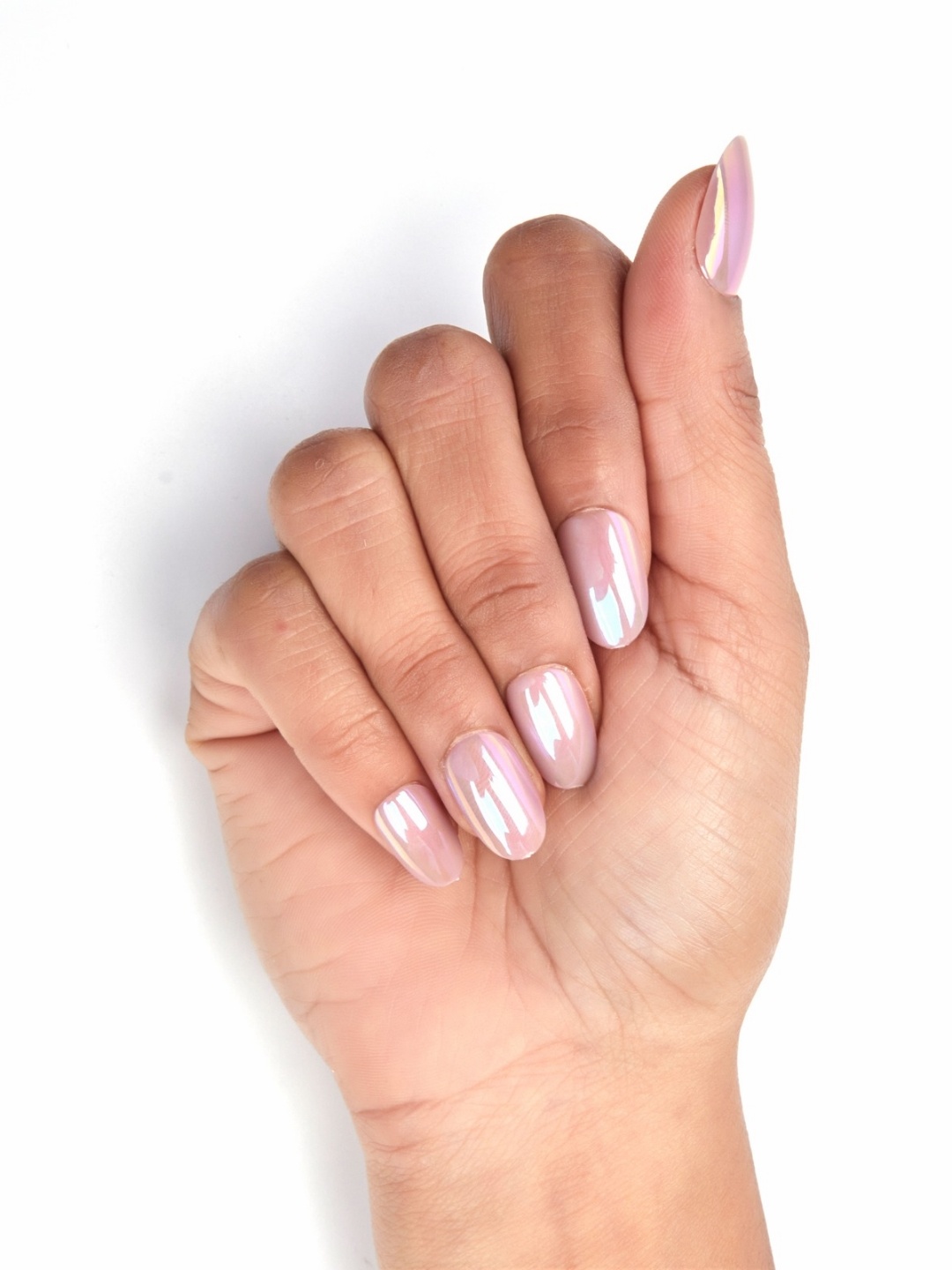 

FEELHIGH Set Of 24 Re useble Press-On Chrome Nails - C04, Rose