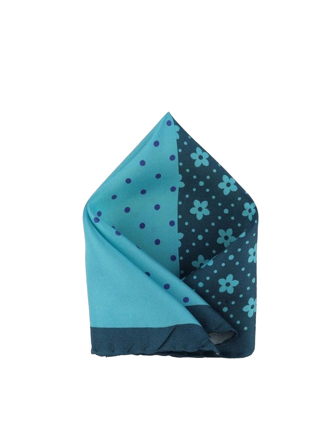 

The Tie Hub Printed Silk Pocket Squares, Teal