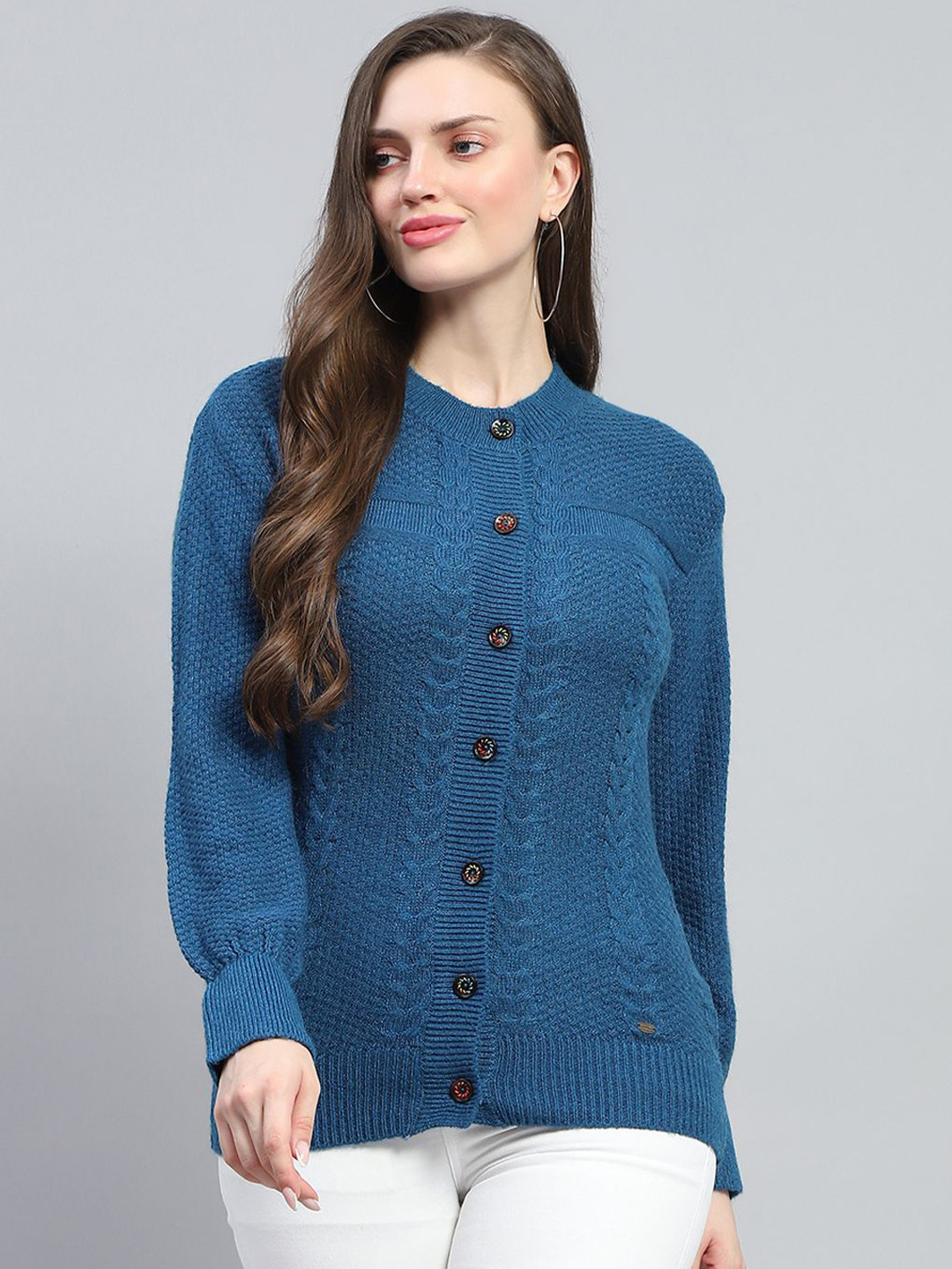 

Monte Carlo Women Woollen Cardigan, Blue