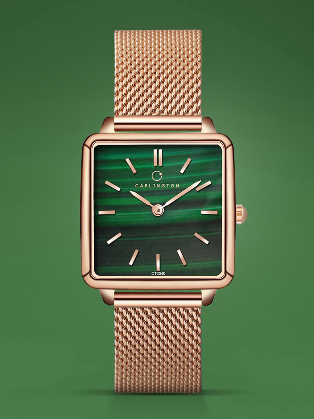 

CARLINGTON Women Dial & Stainless Steel Straps Multi Function Watch Iconic 2040 RoseGreen1, Green