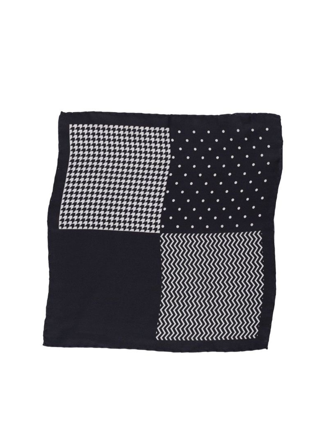 

The Tie Hub Printed Silk Pocket Squares, Black