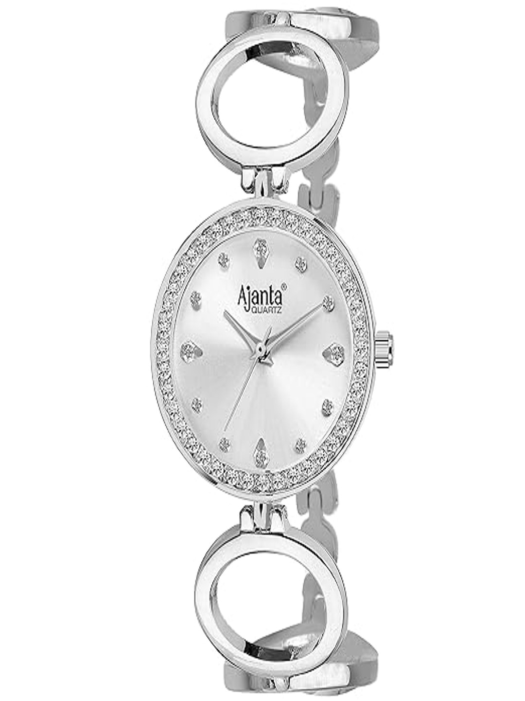 

Ajanta Quartz Women Brass Dial & Stainless Steel Straps Analogue Watch AWC117ESL aab, Silver
