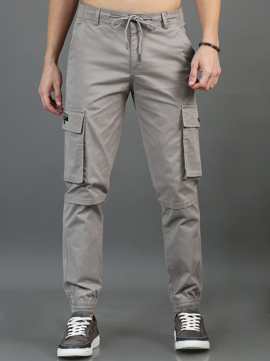 

CARBONN CLOTH Men Mid-Rise Cotton Cargos, Grey