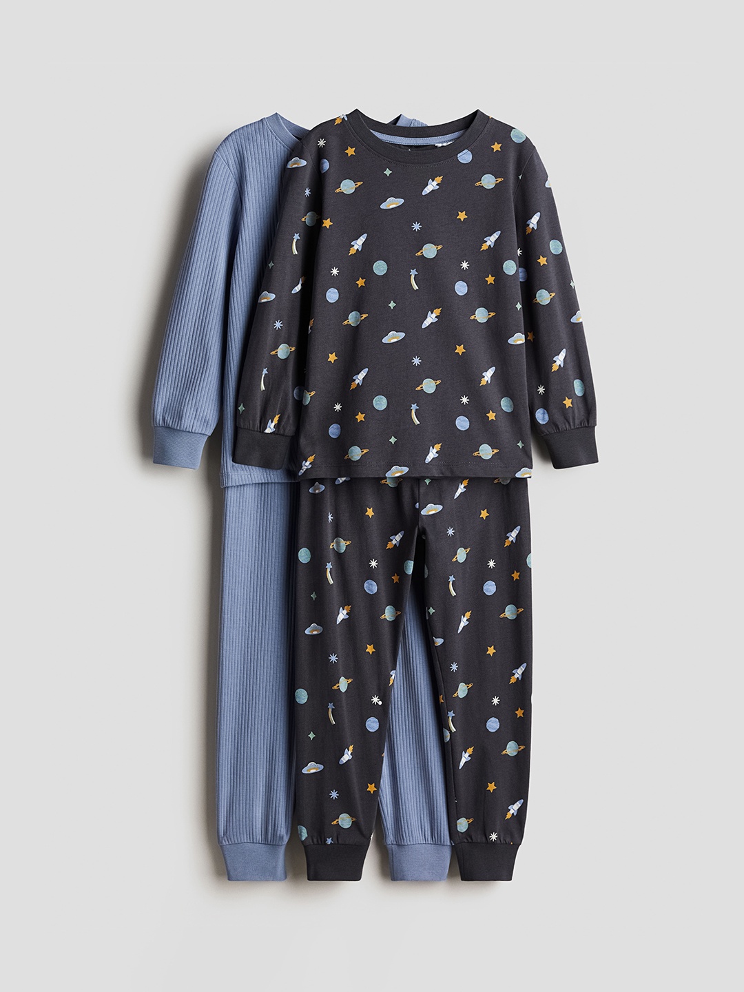 

H&M Boys 2-Pack Printed Cotton Pyjamas, Grey