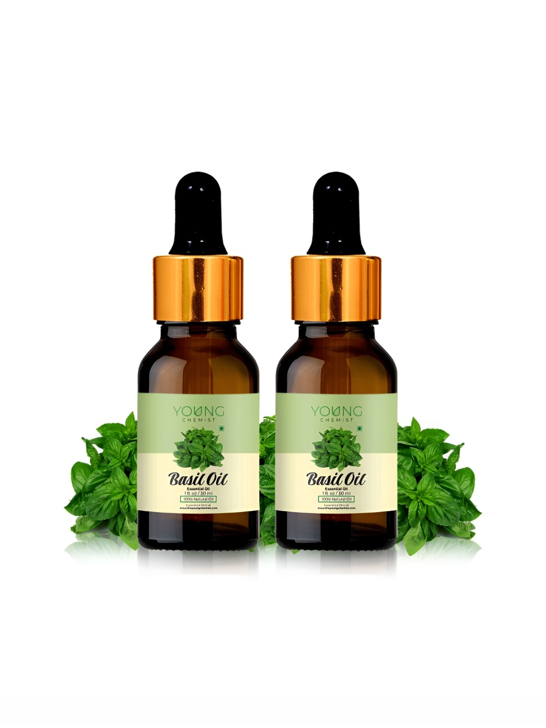 

YOUNG CHEMIST Set Of 2 Basil Essential Oil - 30 ml Each, Brown