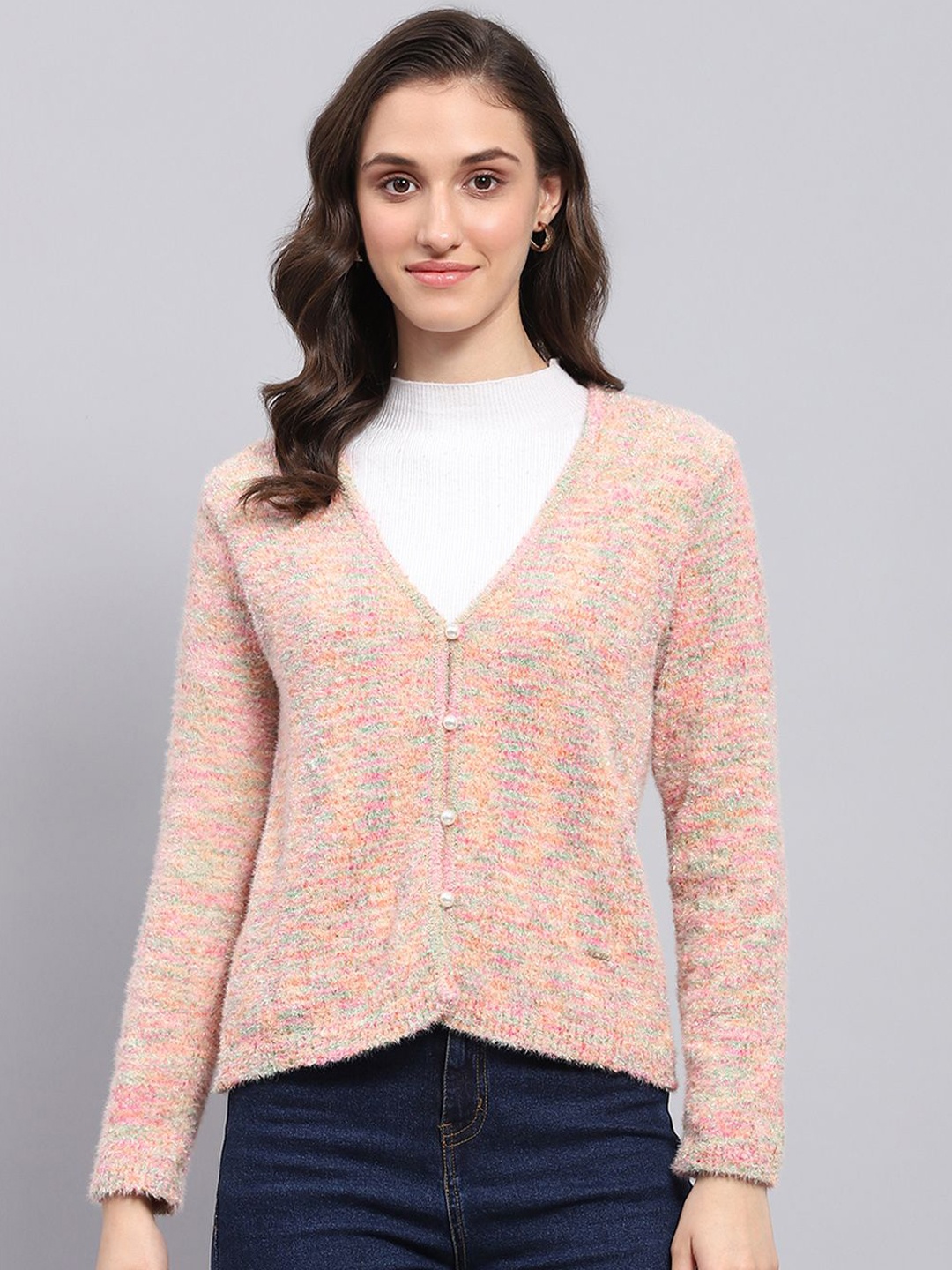 

Monte Carlo Women Woollen Cardigan, Pink