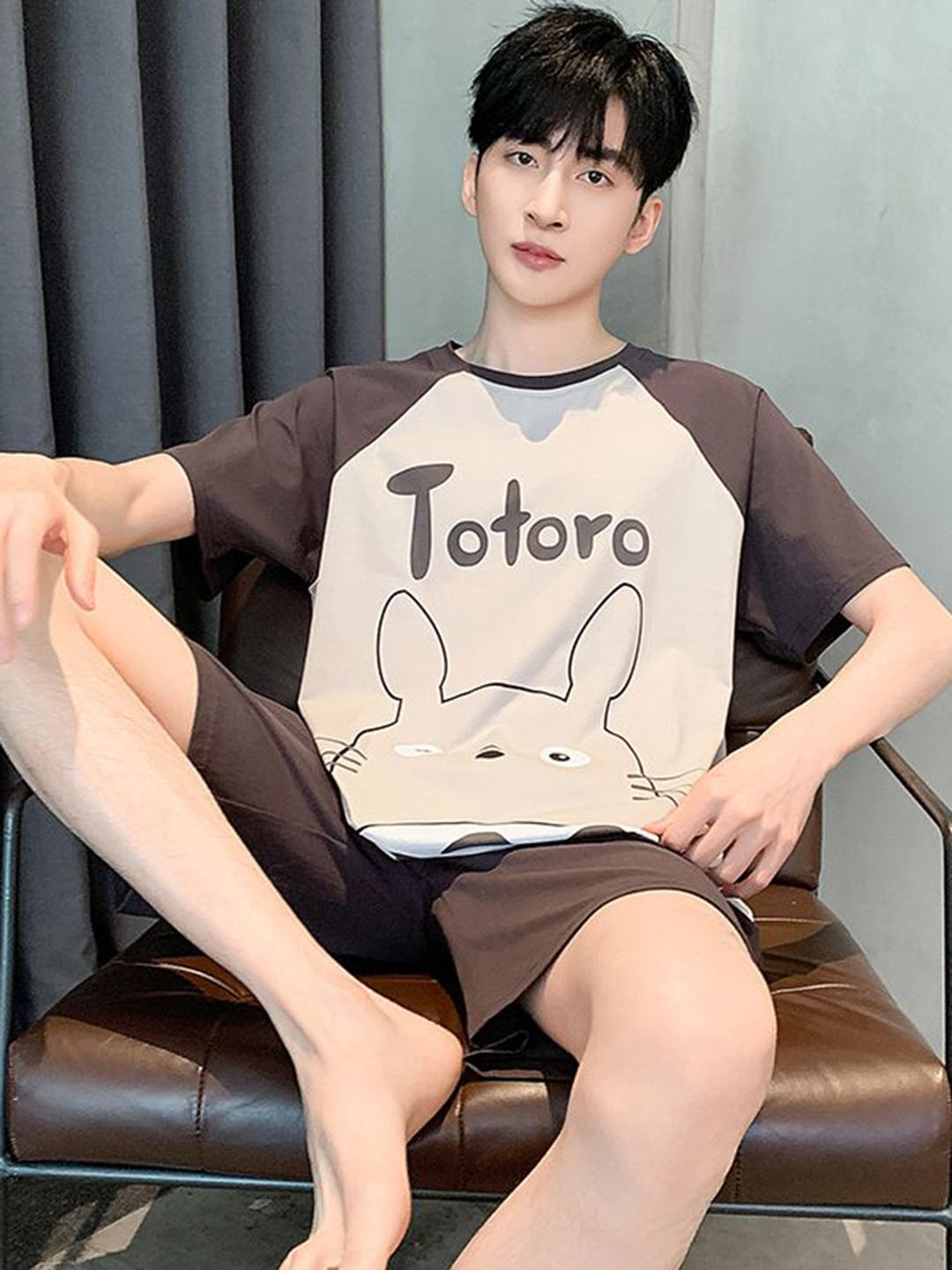 

StyleCast Printed T-Shirt With Shorts Night Suits, Brown