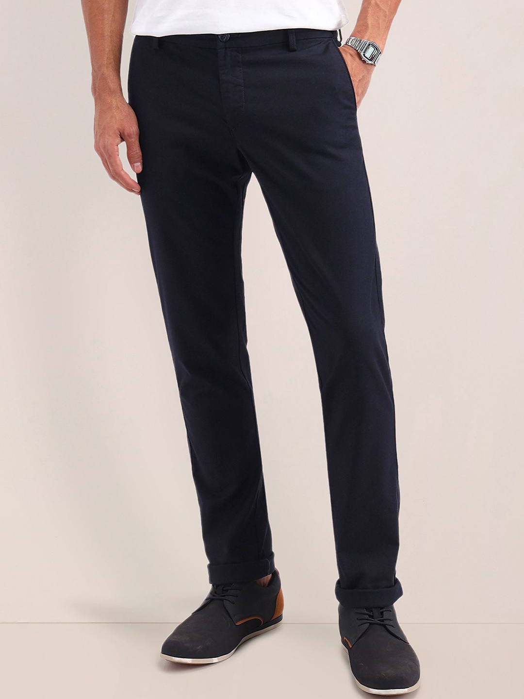 

U.S. Polo Assn. Men Urban Slim Cotton Slim Fit Casual Trousers, Navy blue