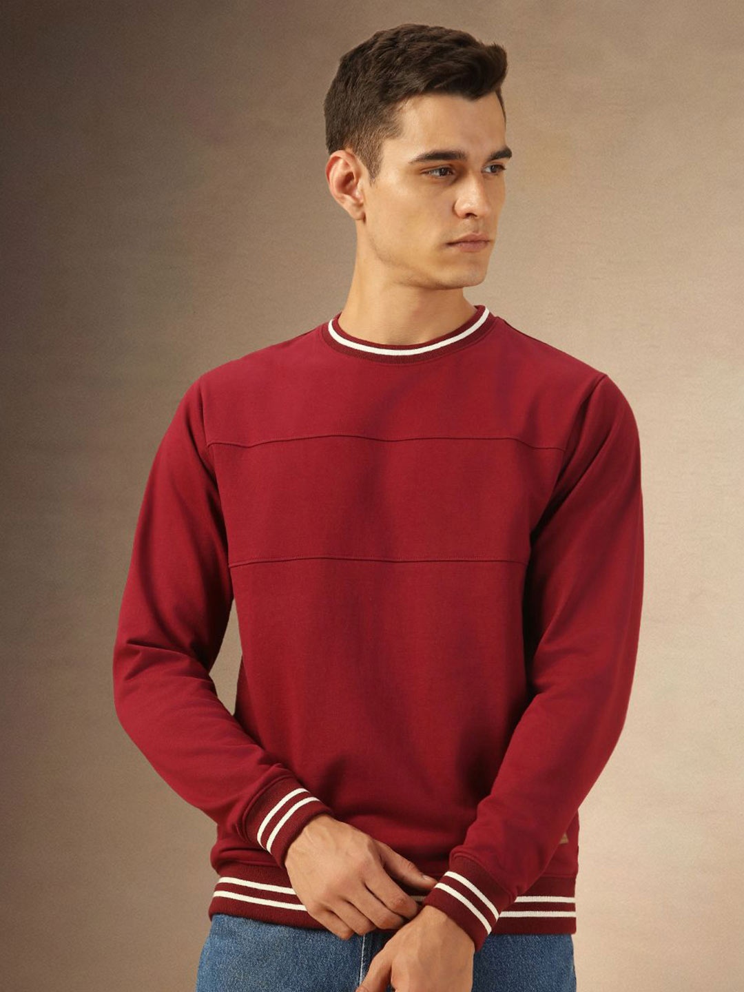 

Dennis Lingo Men Round Neck Long Sleeves Sweatshirt, Maroon