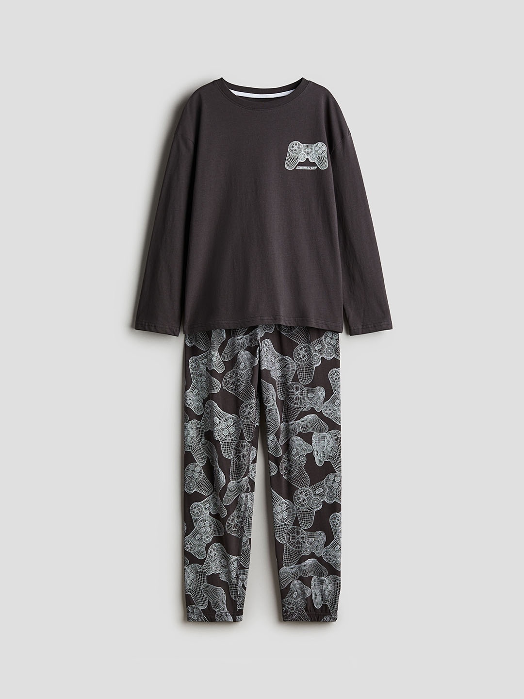 

H&M Boys Cotton Jersey Pyjamas, Grey