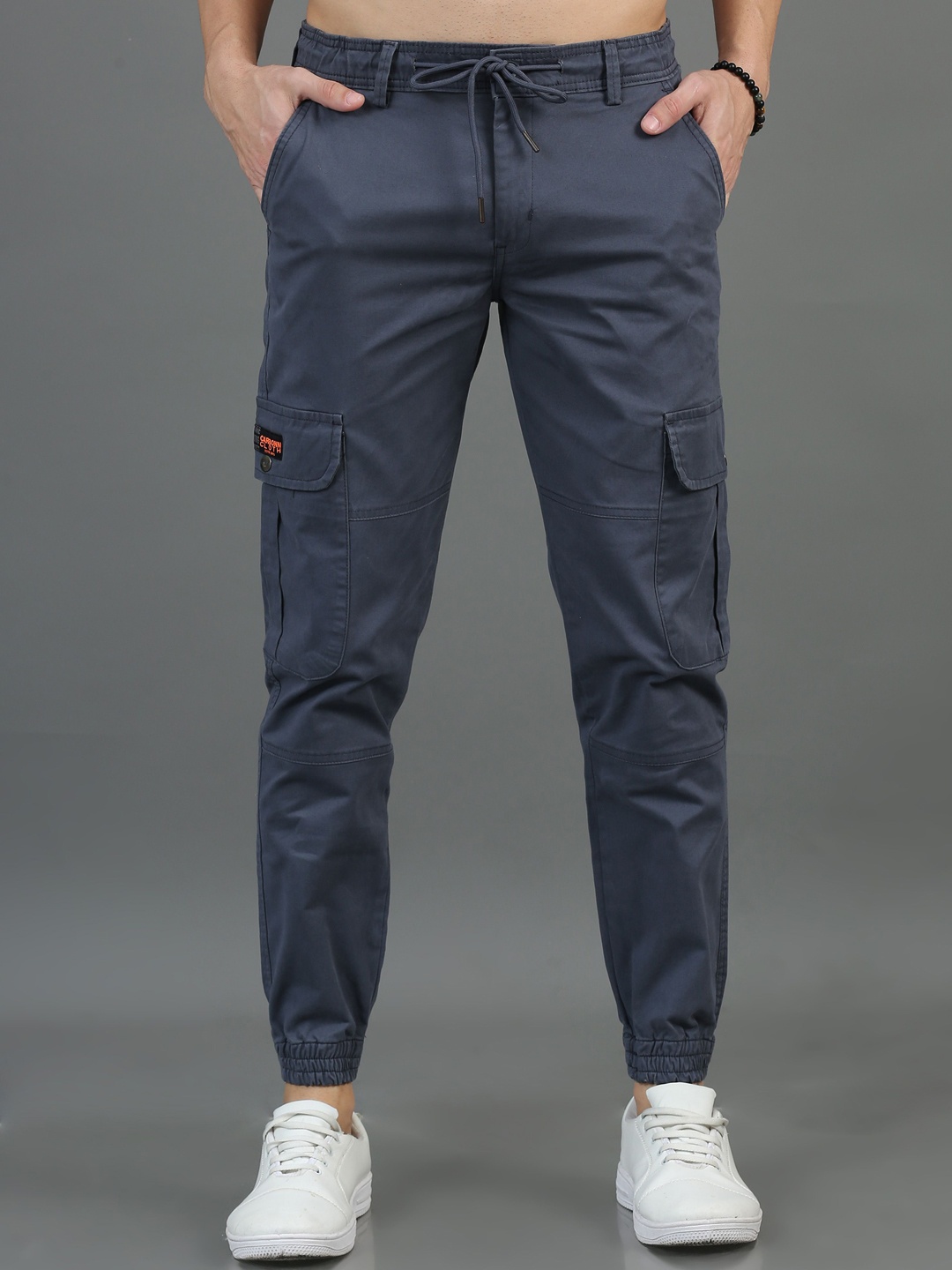 

CARBONN CLOTH Men Cotton Regular Fit Cargos Trousers, Grey