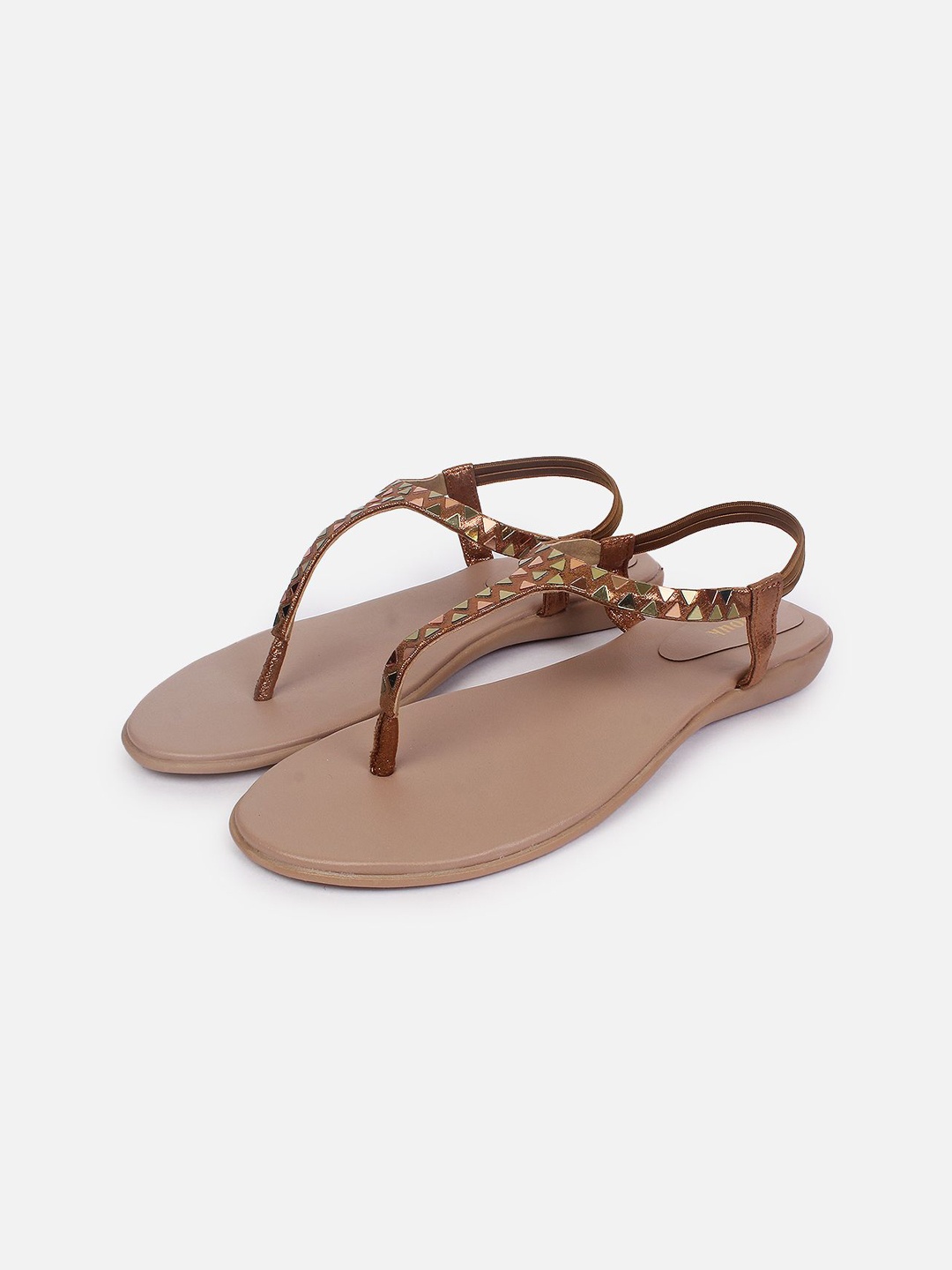 

Anouk Women Synthetic T-Strap Flats, Copper