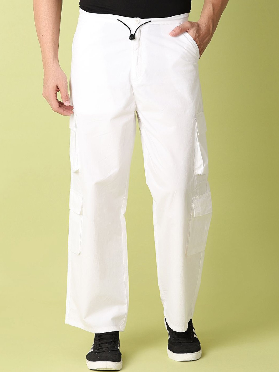 

V-Mart Men Cargos Regular Fit Trousers, White