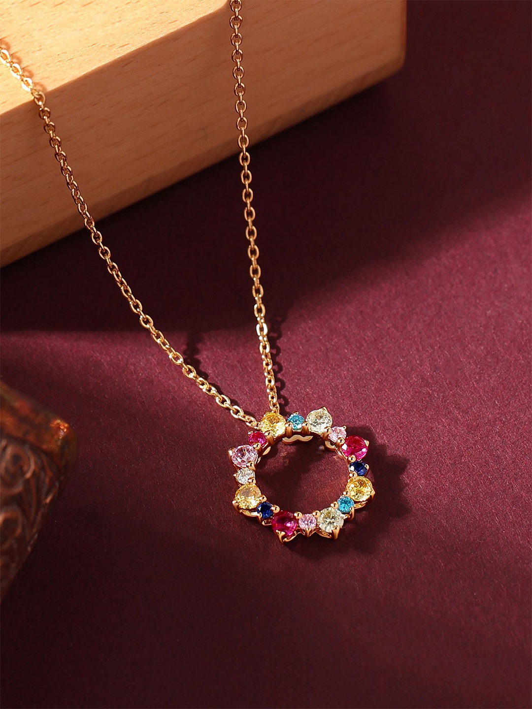 

Ornate Jewels 925 Sterling Silver 18K Gold Plated Cubic Zirconia Studded Chain