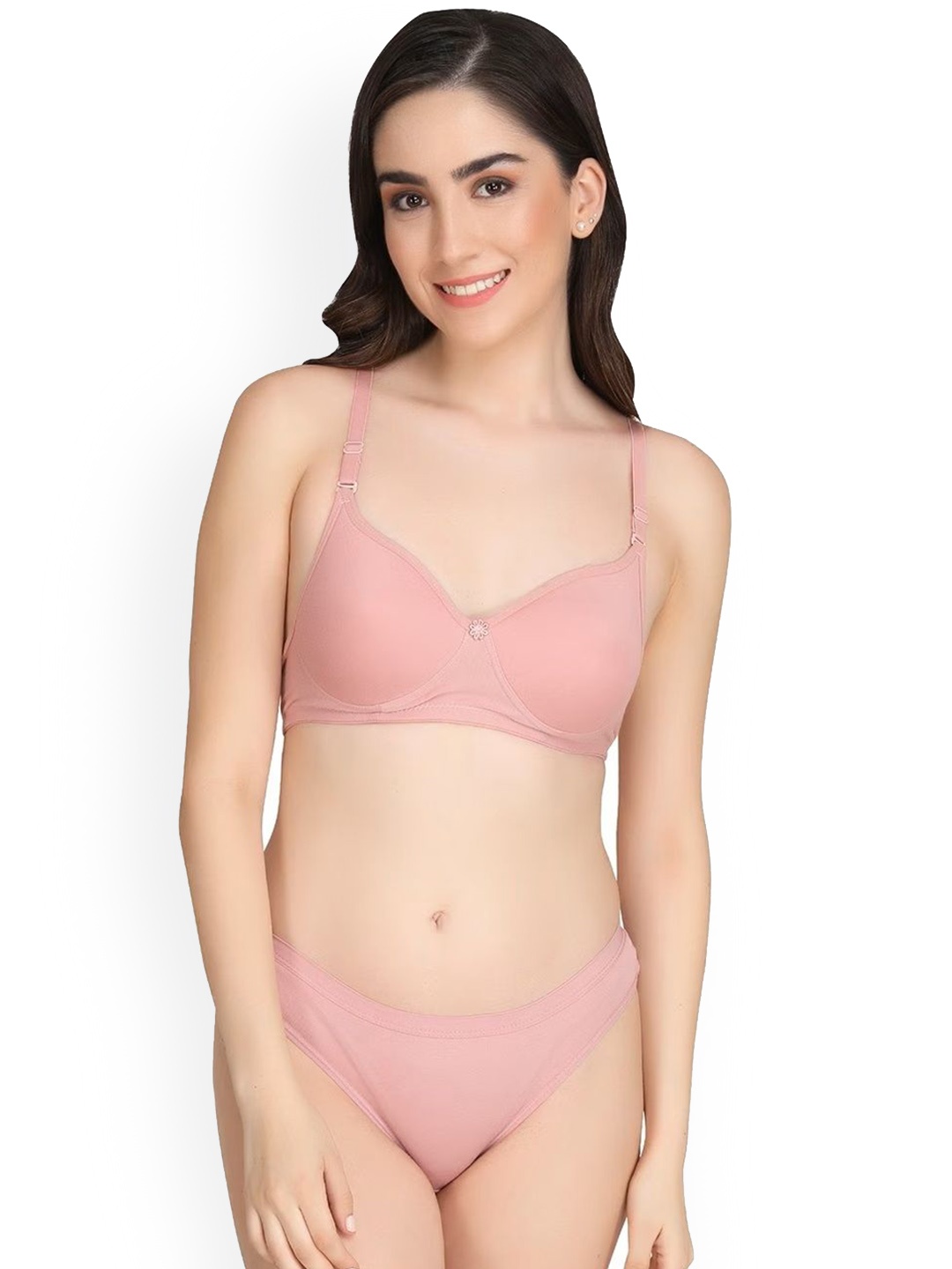

Designer Bugs Women Mid-Rise Lightly-Padded Lingerie Set DBLS-RG-30B, Rose gold