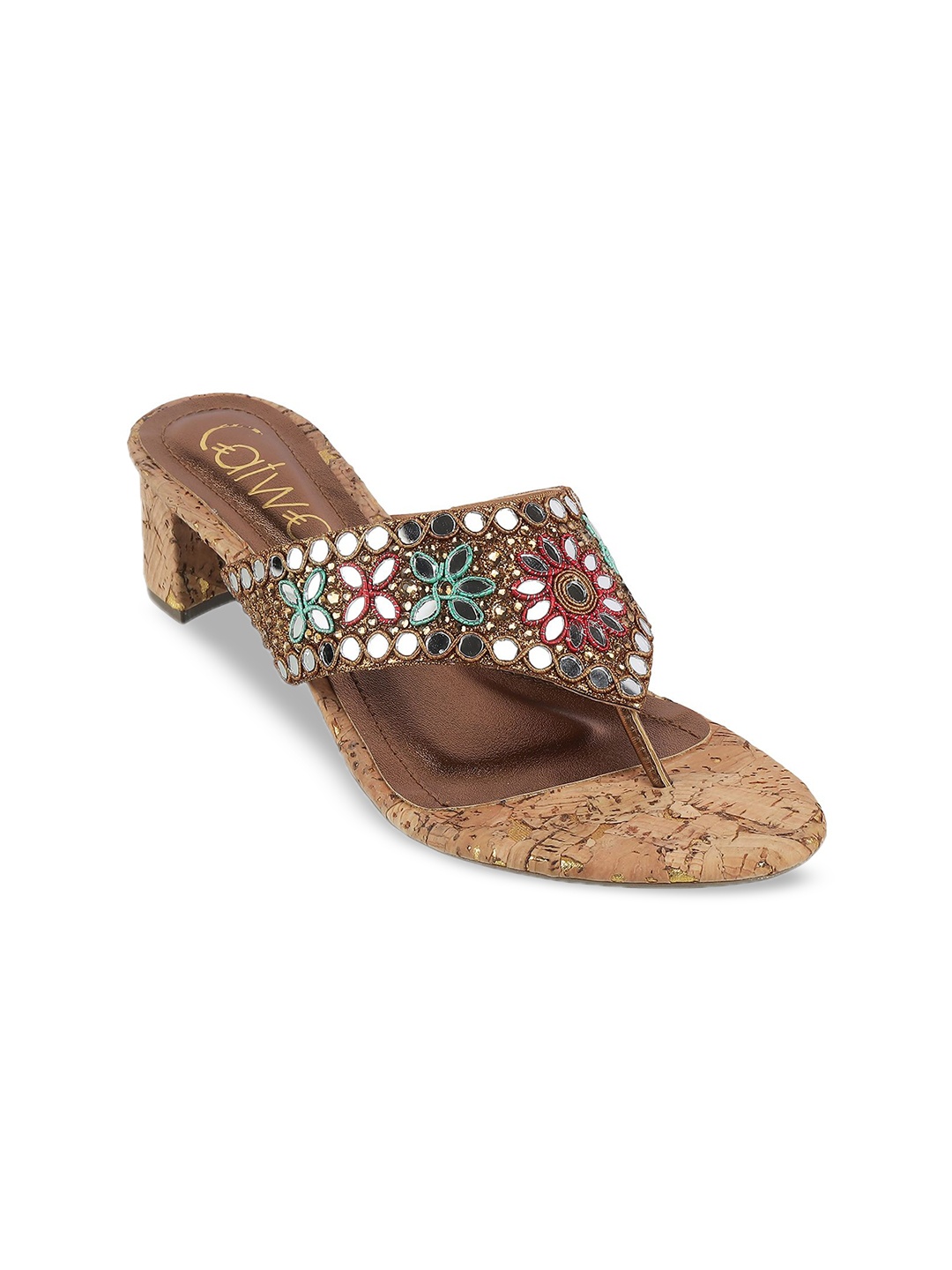 

Catwalk Women Embellished Block Sandals, Bronze