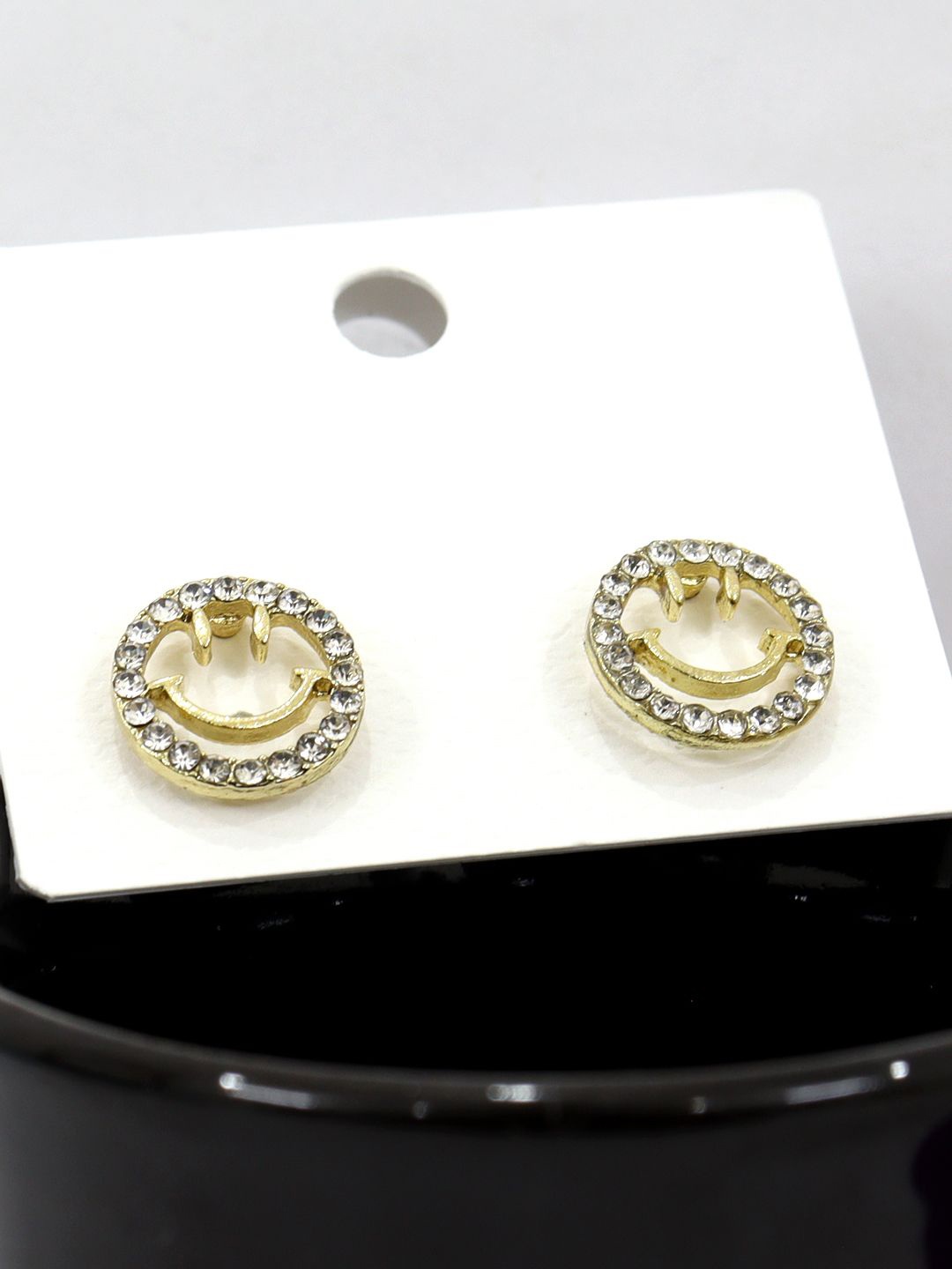 

VAGHBHATT Circular Studs Earrings, Gold