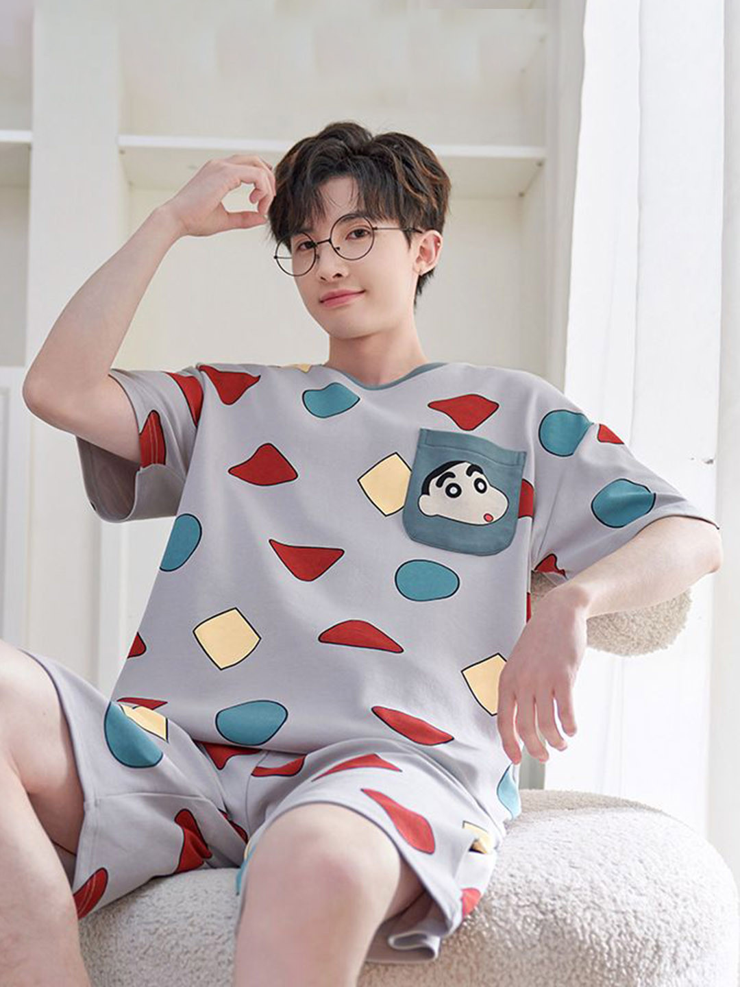 

StyleCast Printed T-shirt With Short Co-Ords, Grey